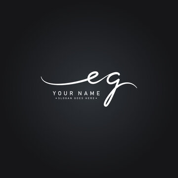 Initial Letter EG Logo - Hand Drawn Signature Logo