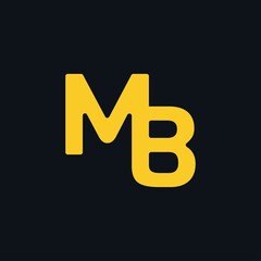MB or M and B Letter Logo Design. Creative Modern Simple Letters Vector Icon Logo Illustration