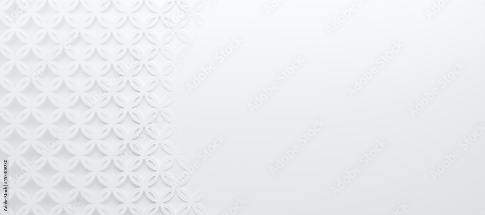 Poster abstract and illustration of white box or cube background,light and shadow with free space, 3d rende