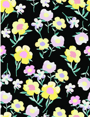 flower floral vector draw seamless simply summer pattern vintage