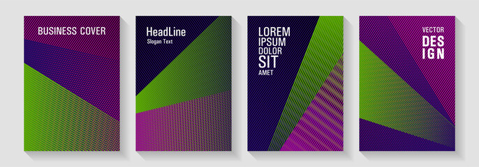 Linear geometry poster vector templates.