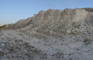 rocky landscapes of a chalk quarry