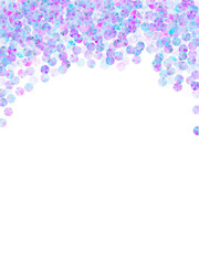 Iridescent spangles confetti placer vector composition. Delicate shimmering bead elements party decor top view. Holiday confetti scatter sparkling background.