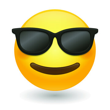 Sunglasses Emoji Icon Illustration Sign. Summer Vector Symbol Emoticon Design Vector Clip Art.