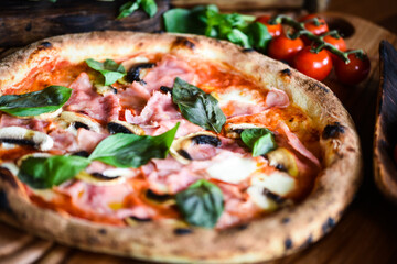 delicious Italian pizza with fresh ingredients