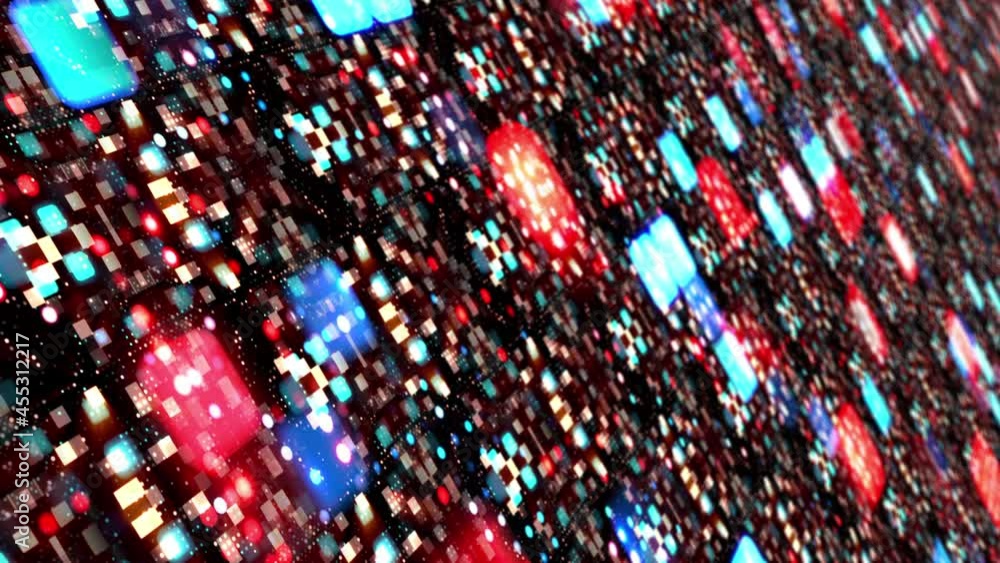 Poster 3d perspective sci-fi futuristic technology with digital grid wall texture pattern animation. 4k sea