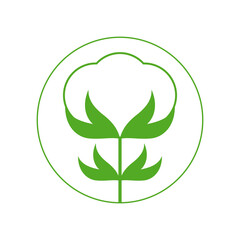Cotton flower icon. Vector drawing on blank background. Isolated drawing.