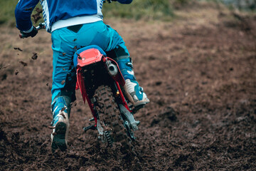 Motocross bike in the mud.