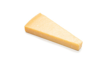 Half of parmigiano cheese isolated on a white background.