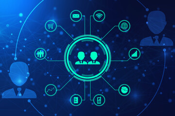 2D Digital Abstract Business Networking background