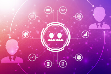 Obraz premium 2D Digital Abstract Business Networking background