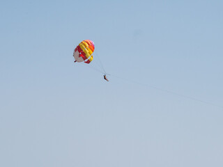 Parasailing entertainment. Summer activities.