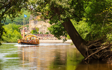 La Roque-Gageac village in France from Dordogne river