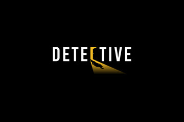 Detective logo vector graphic with a shadow of detective as letter c for any business.