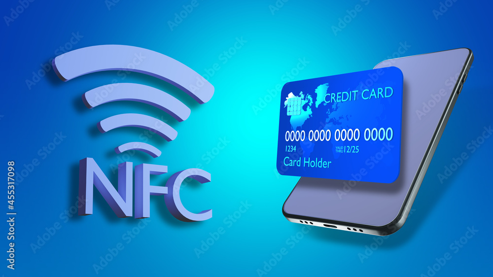 Poster mobile payment concept. payments via a mobile phone with nfc chip. security and protection of contac