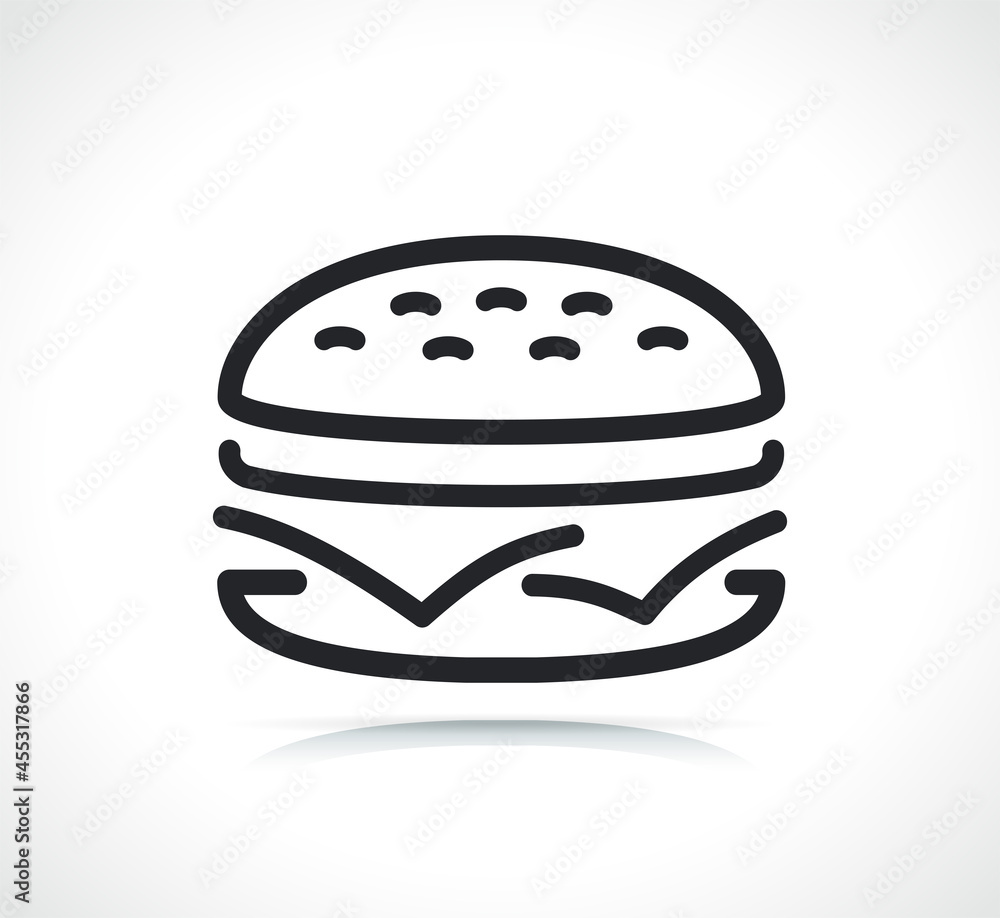 Canvas Prints burger thin line icon isolated