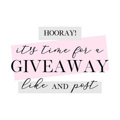 Hooray it's tome for giveaway banner | Instagram post | Instagram story vector image