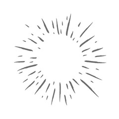 Obraz premium Sunburst doodle. Star, firework explosion. Hand drawn vector Illustration.