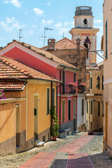 Fototapeta premium Diano Castello Medieval village. Alleys of the historic center. Imperia. Liguria. Italy.