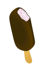 Milk and forest fruit ice cream. vector illustration