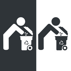 Trash icons set. Recycling sign icon. Eps 10 vector illustration.