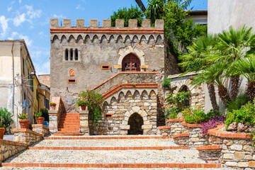 Diano Castello Medieval village. Typical construction. Province of Imperia. Liguria Region. Italy.