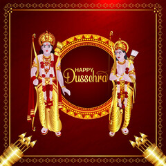 Happy dussehra celebration greeting card
