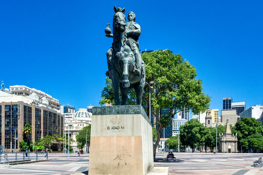 Equestrian monument or sculpture to Manuel Luis Osorio (General Osorio) located in the city center in Rio de Janeiro, Brazil