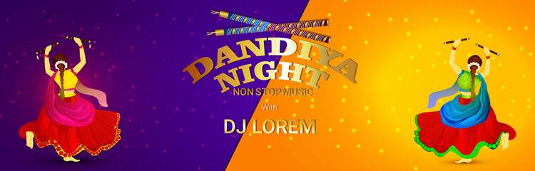 Vector illustration of happy navratri celebration background