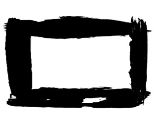 Grunge style frames black on white background