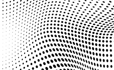 The halftone texture is monochrome. Chaotic waves of black dots on a white background