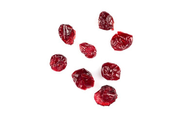 Dried cranberries  on white