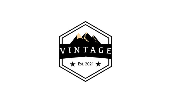 vintage mountain logo for your band.
