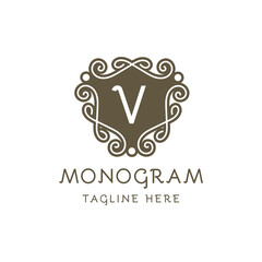 monogram luxury Logo vector template for Restaurant  Royalty Boutique  Cafe  Hotel Jewelry  Fashion.