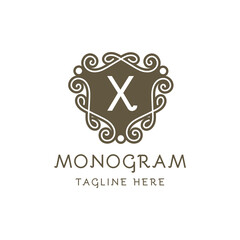 monogram luxury Logo vector template for Restaurant  Royalty Boutique  Cafe  Hotel Jewelry  Fashion.