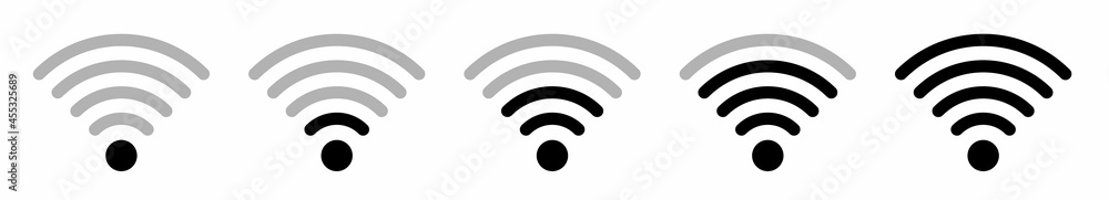 Aufkleber wi-fi wireless signal icon set. wi-fi icon set symbol. technology wi-fi different levels of communic