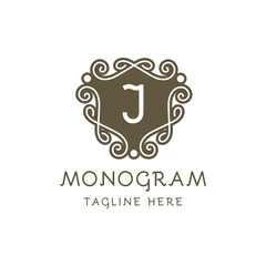 monogram luxury Logo vector template for Restaurant  Royalty Boutique  Cafe  Hotel Jewelry  Fashion.