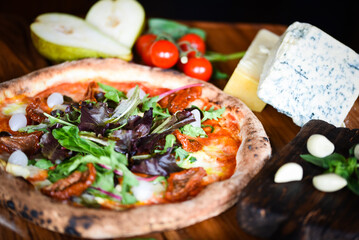 delicious Italian pizza with fresh ingredients