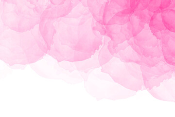 Abstract pink watercolor drops background.