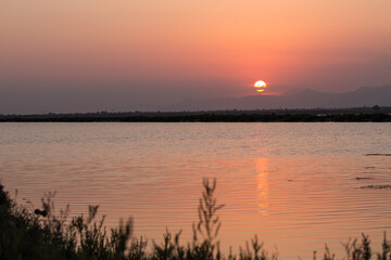 Atardecer en las salinas de San Pola