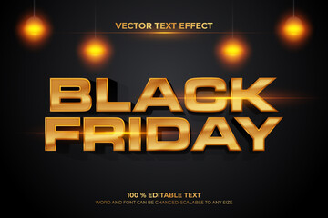 Black friday editable text with gold effect