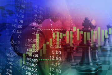 Fototapeta premium financial data monitoring and business trend analysis concept