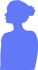 Vector silueta morada, cara de mujer,  perfil, persona