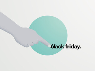 Black Friday sale vector banner with creative design and space for text. Symbol of shopping, discounts.