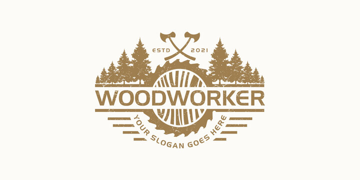Vintage woodworker logo inspiration.