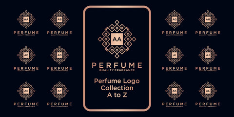 luxury perfume logo collection with initial concept.