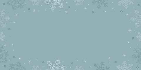 blue and grey christmas snowflake border background