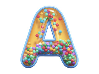 Rattle toy font. Letter A. 