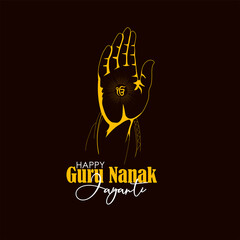 Abstract vector illustration happy guru nanak jayanti.