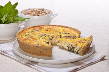 Quiche de espinafre com cottage
